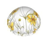 Giallo Cosmos Fiori Riutilizzabile Impermeabile Lavabile Regolabile Adatto a donne Tutte le lunghezze di capelli Cuffia da a