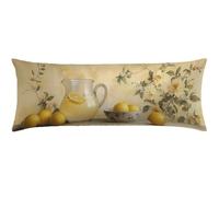 Giallo Cuscino per Dormire Laterale 40x145 Cuscino Lungo per Dormire Lateralmente per Gravidanza e Sostenere la Maternità, Migliorare La Qualità Del Sonno, Federe Cuscini Letto Motivo Fiori Q-1135