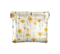 Giallo Dente di Leone Fiori Delle Donne Piccola Borsa Del Cambiamento In Pelle Portatile Organizzazione Borse per Uomo Donna Viaggio