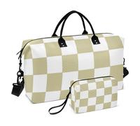Giallo e Bianco Americano Plaid Decorativo Pernottamento Bag Grande Borsa da Palestra con Toiletry Bag per Escursionismo Multifunzionale Bolsa de Mano para ropa de
