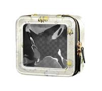 Giallo e bianco margherita fiore e ape chiaro mini trucco borsa cosmetica borse per viaggiare