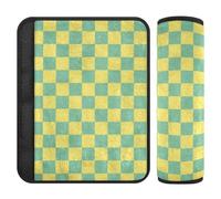 Giallo e Blu Check 2 Pack Imbottito Cintura di Sicurezza Copertura Più Comfort di Guida per Auto Protector para cinturón de carro