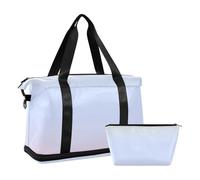 Giallo e blu polvere viaggio Duffel Bags Carry On Personal Item Bag con Toiletry Bag per Sport Set 2 Pz, Polvere gialla e blu, 1 size