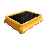 Giallo e nero Oil Spill ContainmentModular Spill Platform Impermeabile Polietilene Grata per Magazzini e Fabbriche Soluzione impilabile per la gestione delle perdite