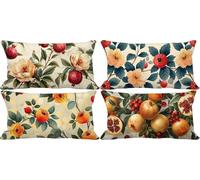 Giallo Federe Cuscini Divano 50x70 Set di 4 Fiore Cuscini per Divano Esterno Impermeabili Lino Rettangolo Cushion Covers per Arredo Camera da Letto Estate Giardino Patio Decorazione Della Casa -b2570l
