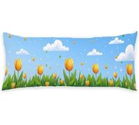 Giallo Federe Cuscino Letto 45x140 Copricuscini Letto Verde Cuscini per Dormire Sul Fianco Super Morbido Nascosta con Cerniera Cuscino Gravidanza, Arredamento Casa Schiena Collo Supporto C - 989