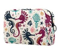Giallo Fioritura Girasoli Nero Piccola Borsa Trucco per le Donne Cosmetici Borsa di Immagazzinaggio con Cerniera Accessori di Bellezza Organizer Bag, Multicolore 09, 18.5x7.5x13cm/7.3x3x5.1in