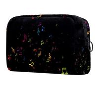 Giallo Fioritura Girasoli Nero Piccola Borsa Trucco per le Donne Cosmetici Borsa di Immagazzinaggio con Cerniera Accessori di Bellezza Organizer Bag, Multicolore 10., 18.5x7.5x13cm/7.3x3x5.1in