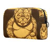Giallo Fioritura Girasoli Nero Piccola Borsa Trucco per le Donne Cosmetici Borsa di Immagazzinaggio con Cerniera Accessori di Bellezza Organizer Bag, Multicolore 04, 18.5x7.5x13cm/7.3x3x5.1in