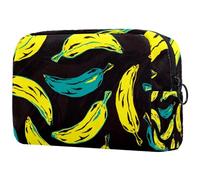 Giallo Fioritura Girasoli Nero Piccola Borsa Trucco per le Donne Cosmetici Borsa di Immagazzinaggio con Cerniera Accessori di Bellezza Organizer Bag, Multicolore 08, 18.5x7.5x13cm/7.3x3x5.1in