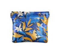 Giallo Foglie Blu Moda Piccolo Portamonete In Pelle Impermeabile Portamonete per Le Donne monedero Chico para monedas