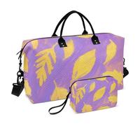 Giallo Foglie Decorative Pernottamento Bag Palestra Tote Bag con Cinghia Regolabile per Aereo Viaggiare Grande Capacità bolso para en Avion