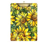 Giallo Girasole A4 ECG Appunti Clip Board Set Acrilico Carino per Calcio Softball Coaching Dimensioni 9 x 12