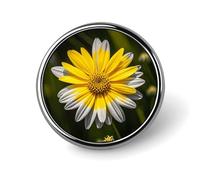 Giallo Grigio Fiore Rotondo Badge Spilla Leggero Risvolto Tie Pins Regali Unici Spilla In Metallo Distintivo Per Cappello Camicia Abbigliamento Borse Decorazione