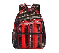 Giallo Grigio Fiore Stampa Laptop Zaino Elegante Bookbag College Daypack Viaggio Business Lavoro Borsa per Uomini Donne, Telefono London Street, One Size