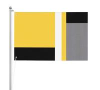 Giallo Grigio Nero Bianco Blocco,Bandiera da giardino, bandiera decorativa da cortile, bandiera bifacciale, 2x3 piedi, per esterni e interni