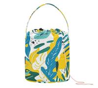 Giallo Isole Tropicali Astratto Filato Stoccaggio Portatile Crochet Borse Totes per Knitting Needle suelas para tejer Crochet