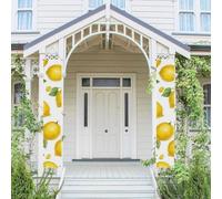 Giallo Limone Portico Banner Appeso Porta Banner Buon Compleanno Portico Segno Festa Banner Foto Sfondo Porta d'ingresso Segni Per Benvenuto Vacanza Festa Decorazione Interna Esterna