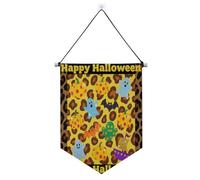 Giallo-marrone zucca Halloween banner appeso con asta telescopica partito banner bandiere appeso decorazioni per ufficio, scuola, aula, dormitorio, casa suministros para fiesta de a?o nuevo
