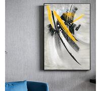 Giallo nero Graffiti Art Poster e stampa Scarpe di piume Dipinti astratti Stampa su tela Immagini da parete moderne Decorazioni per la casa 70x110 cm (28x43 pollici) Senza cornice