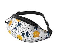 Giallo Nero Puntini Bianchi Fiori Per Donna Uomo Moda Marsupi Con Cinturino Regolabile Casual Per Ciclismo Allenamento Escursionismo Viaggiare Corsa Sport
