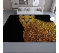 Giallo Nero Tappeto Salotto 120 x 170 cm Camera Da Pranzo Antiscivolo Tappeti Lavabile In Lavatrice Carpet Motivo Lusso Animali Leopardo Pois Pelo Corto Cameretta Sala