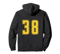 Giallo Numero 38 Uniforme Numerata Squadra Sportivo Felpa con Cappuccio