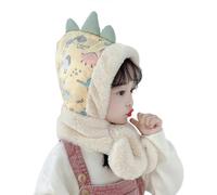 (Giallo) per scaldacollo in pile invernale, cappello e sciarpa per bambini, cappello a forma di dinosauro,
