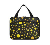Giallo punti irregolari appesi Mens Travel Bag con gancio, borsa cosmetica di modo del progettista per la mamma Backpacking Bolsa de maquillaje para Mujer L