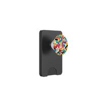 Giallo Retro 80s 90s Astratto Flusso Modello Forma PopSockets PopWallet per MagSafe