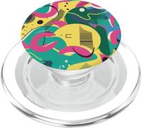 Giallo Retro 80s 90s Wave Flow Motion Pattern Art PopSockets PopGrip per MagSafe