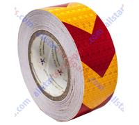 Giallo Rosso Freccia Nastro Riflettente 2 " Avviso di Pericolo Conspicuity