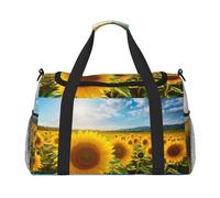 Giallo Sunflowers2 stampa bagaglio a mano per donne uomini spalla Weekender Crossbody Bag per Yoga Viaggi Must Haves, nero, Taglia unica