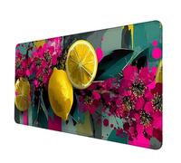 Giallo Tappetino Mouse XXL 1200 x 600 mm, Tappetino Mouse Limone Mousepad con Bordi Cuciti, Impermeabile Tappeto Scrivania Base in Gomma Antiscivolo Sottomano Scrivania per PC, Laptop -hjw2506G4
