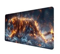 Giallo Tappetino Mouse XXL 1200 x 600mm, Tappetino Mouse Tigre Mousepad con Bordi Cuciti, Impermeabile Tappeto Scrivania Base in Gomma Antiscivolo Sottomano Scrivania per Hogar, PC, Laptop -hjw2506QH