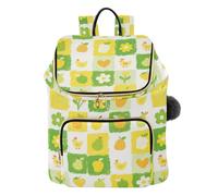 Giallo-verde Fiore A Scacchi Modello Progettato Delle Donne Della Borsa Dello Zaino Delle Donne Casual Moda Borsa Da Palestra Zaino Da Viaggio per lo Shopping Sport Viaggi bolsas para