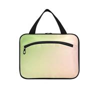 Giallo-Verde Gradiente Hanging Bag per gli uomini con gancio, Designer Compact Toiletry Bag Hanging per le donne Must Hotel estuche para brochas maquillaje L