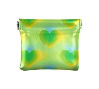 Giallo-verde Gradiente San Valentino Amore Delle Donne di Cuoio Della Borsa Della Moneta Del Raccoglitore Carino Mini Caso Cosmetico per le Signore Borsa monederos pequenos de, Giallo-verde gradiente