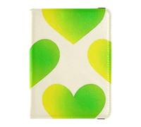Giallo-verde Gradiente Valentine Love Cuoio decorativo passaporto libro titolare Portafoglio Combo Caso passaporto Impermeabile, Giallo-verde gradiente San Valentino amore, 1 size
