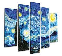 Giallobus - 5 Multi pannello Art Board - Vincent Van Gogh - Notte stellata - Legno Mdf - 140x100