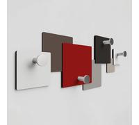 Giallobus - Appendiabiti da parete 4Me - 01 - Tacto - Legno Mdf + Alluminio - 60L x 25l cm - 01 - M - Attaccapanni da Muro con 4 Ganci in Alluminio e Legno