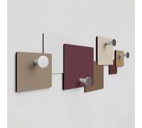 Giallobus - Appendiabiti da parete 4Me - 01 - Tacto - Legno Mdf + Alluminio - 60L x 25l cm - 08 - M - Attaccapanni da Muro con 4 Ganci in Alluminio e Legno