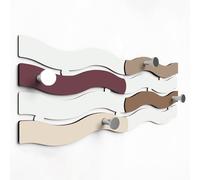 Giallobus - Appendiabiti da parete 4Me - 06 - Wave - Legno Mdf + Alluminio - 60L x 25l cm - 08 - M - Attaccapanni da Muro con 4 Ganci in Alluminio e Legno