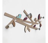 Giallobus - Appendiabiti da parete 4Me - 08 - Tree - Legno Mdf + Alluminio - 60L x 25l cm - 08 - M - Attaccapanni da Muro con 4 Ganci in Alluminio e Legno