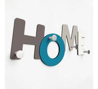 Giallobus - Appendiabiti da parete 4Me - 12 - Home - Legno Mdf + Alluminio - 60L x 25l cm - 11 - M - Attaccapanni da Muro con 4 Ganci in Alluminio e Legno