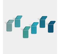 Giallobus - Appendiabiti da Parete Adesivo Forte - 03 - Colors - Acrilico Up - Kit 6 PCS. - Square - Color Up 03 - Multifunzionali per Cucina Ufficio Camera Salotto, Portasciugamani Bagno