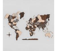 Giallobus - Mappa del Mondo 3D - Mappa del Mondo 3D - Legno MDF - Mappa 3D - 190x108,5-01 - Natural Wood - Decorazione Parete - Legno MDF Multilivello - Soggiorno Ufficio Camera