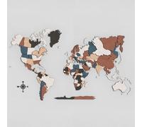 Giallobus - Mappa del Mondo 3D - Mappa del Mondo 3D - Legno MDF - Mappa 3D - 190x108,5-05 - Multicolor Wood - Decorazione Parete - Legno MDF Multilivello - Soggiorno Ufficio Camera