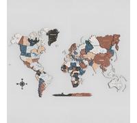Giallobus - Mappa del Mondo 3D - Mappa del Mondo 3D - Legno MDF - Mappa 3D - 190x108,5-06 - Multicolor Wood Overlay - Decorazione Parete - Legno MDF Multilivello - Soggiorno Ufficio Camera