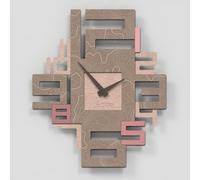 Giallobus - Orologio Bilay - Axia - Legno Mdf - Premium 25,5x30 - - 17 - Putty - Artigianale Made in Italy - Silenzioso - Idea regalo - Moderni doppio livello
